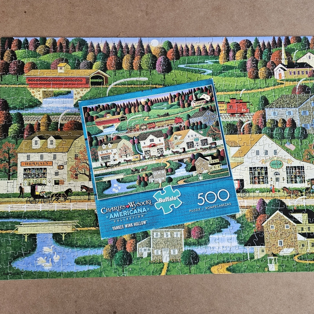 Charles Wysocki Americana Collection Yankee Wink Hollow 500 Piece Jigsaw Puzzle